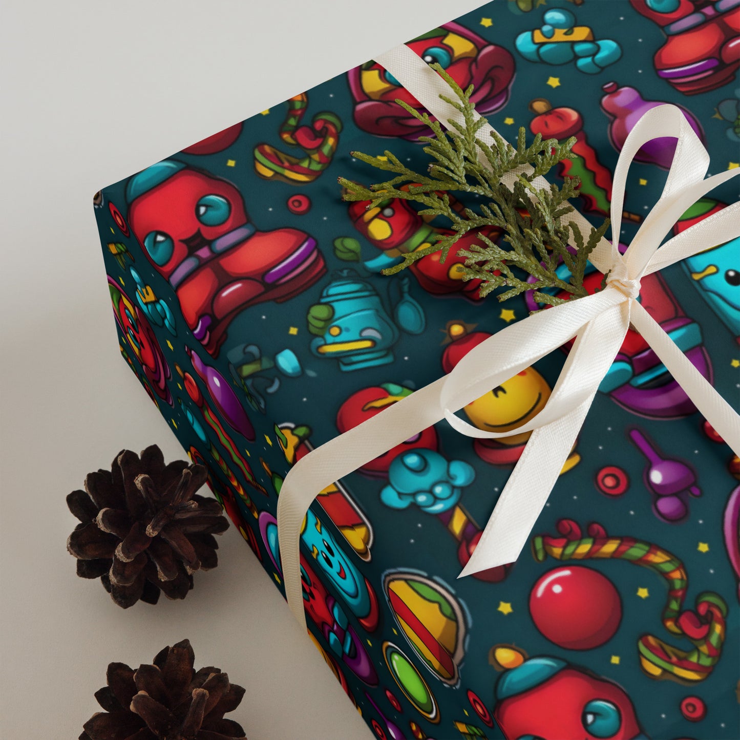 Stocking Stuffers Toys and Treats Wrapping Paper Sheets