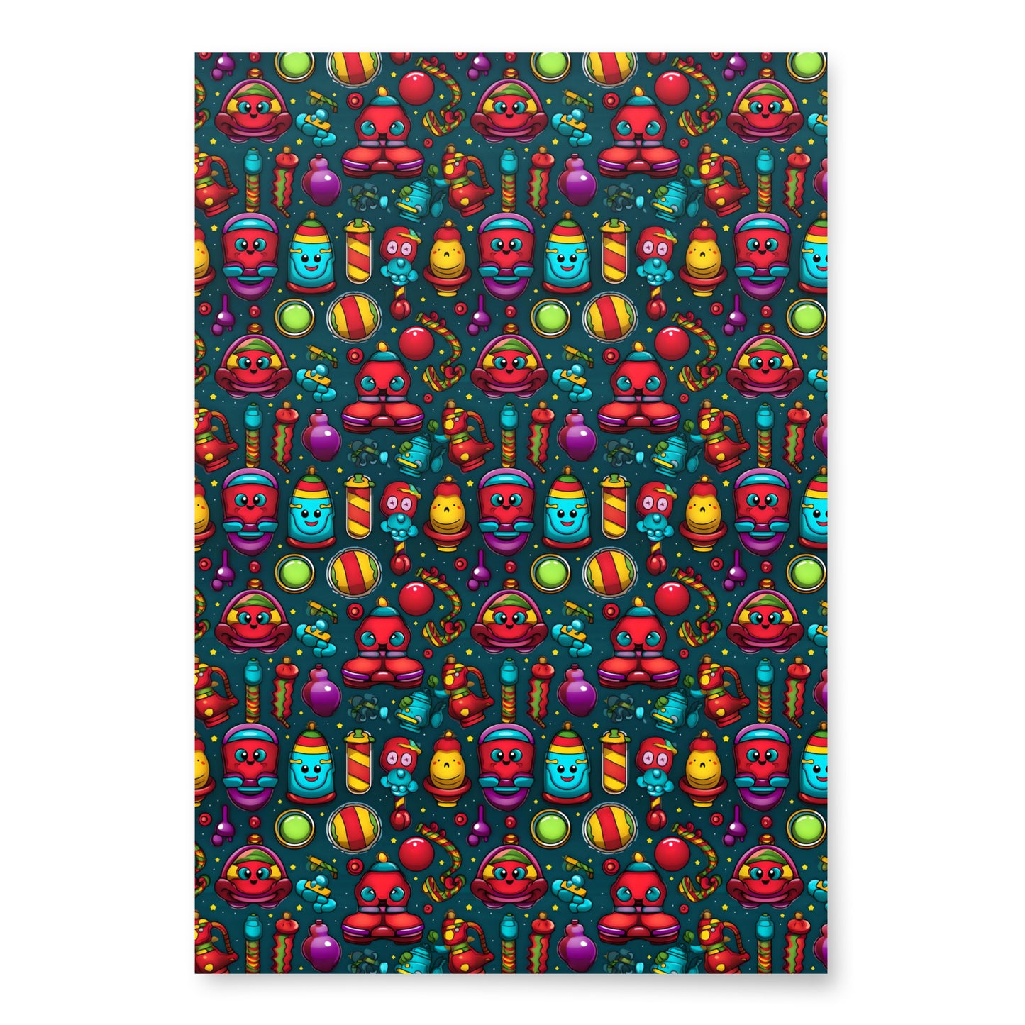 Stocking Stuffers Toys and Treats Wrapping Paper Sheets