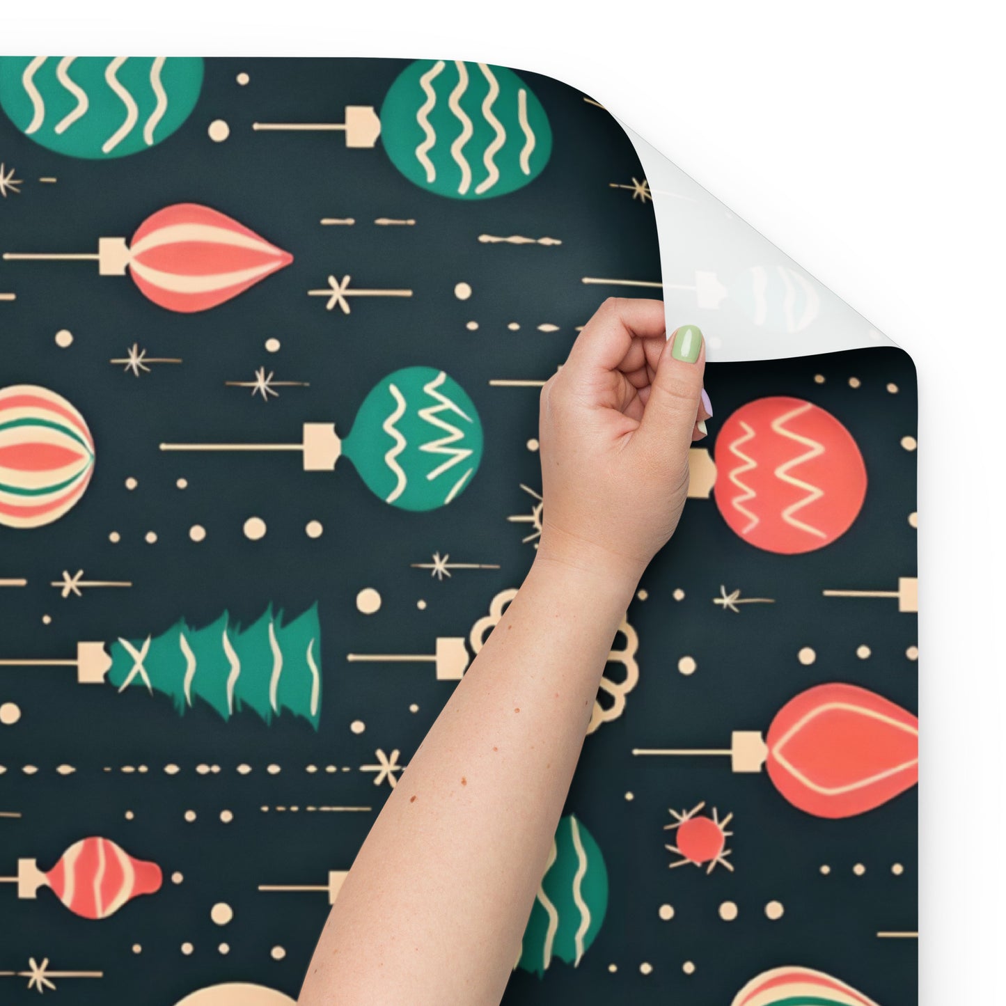 Retro Christmas Bulb Wrapping Paper Sheets - Set of 3