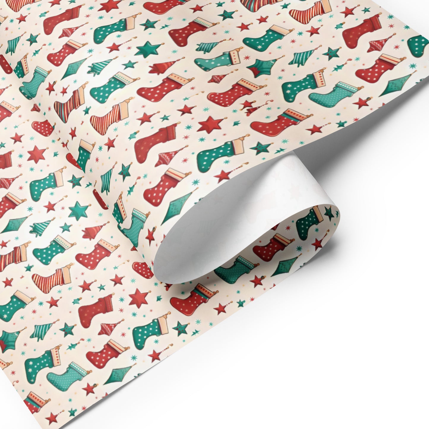 Winter Whimsy Hats - Stockings - Leaves Wrapping Paper Sheets