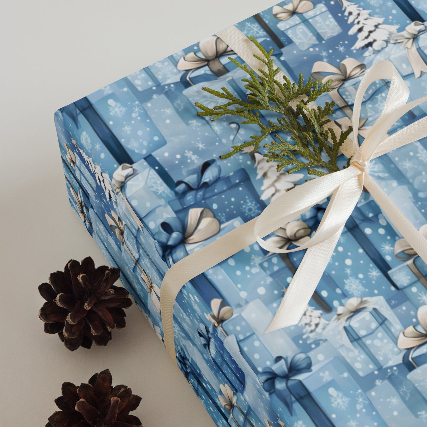 Stacks of Gifts Wrapping Paper Sheets Blue - Red - Green
