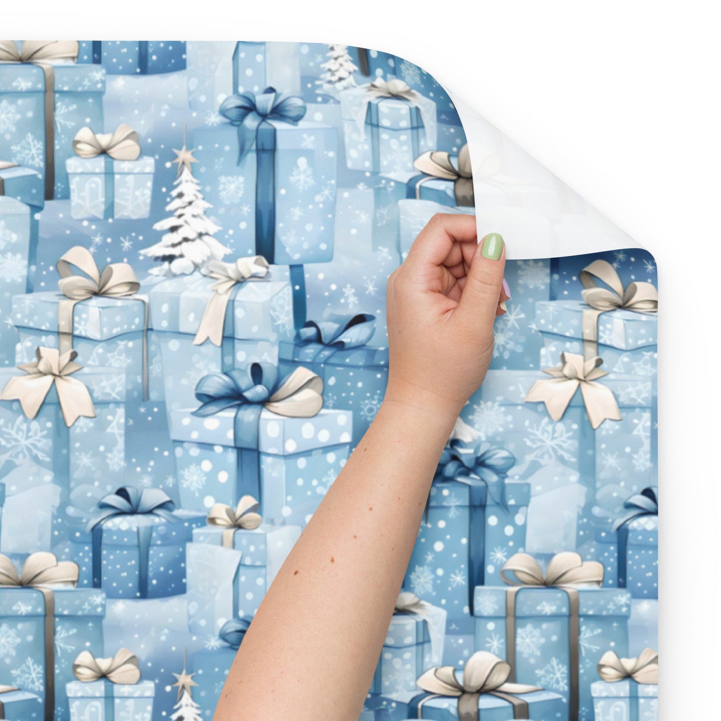 Stacks of Gifts Wrapping Paper Sheets Blue - Red - Green