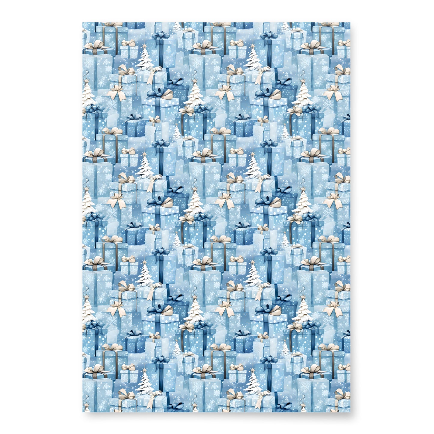 Stacks of Gifts Wrapping Paper Sheets Blue - Red - Green