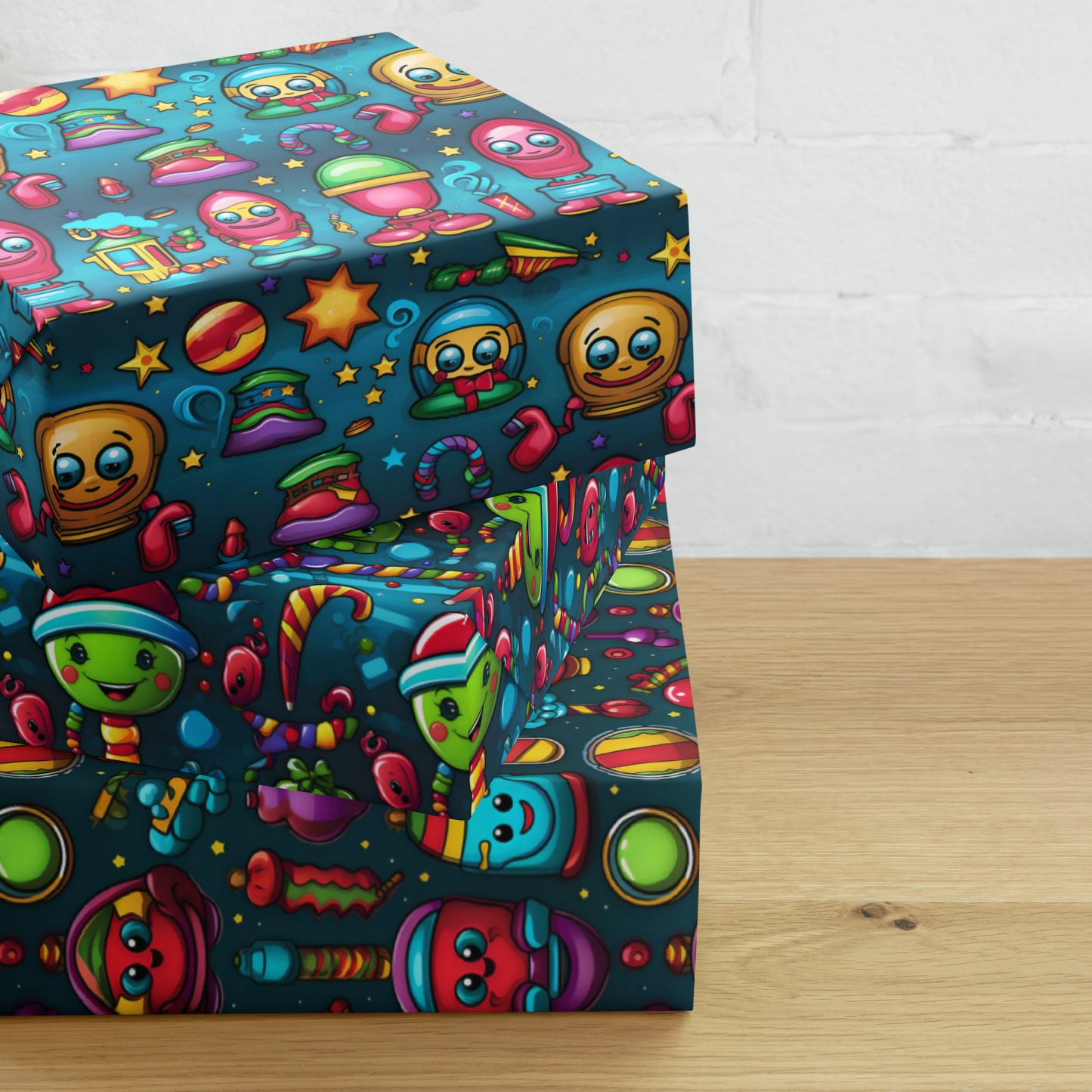 Stocking Stuffers Toys and Treats Wrapping Paper Sheets