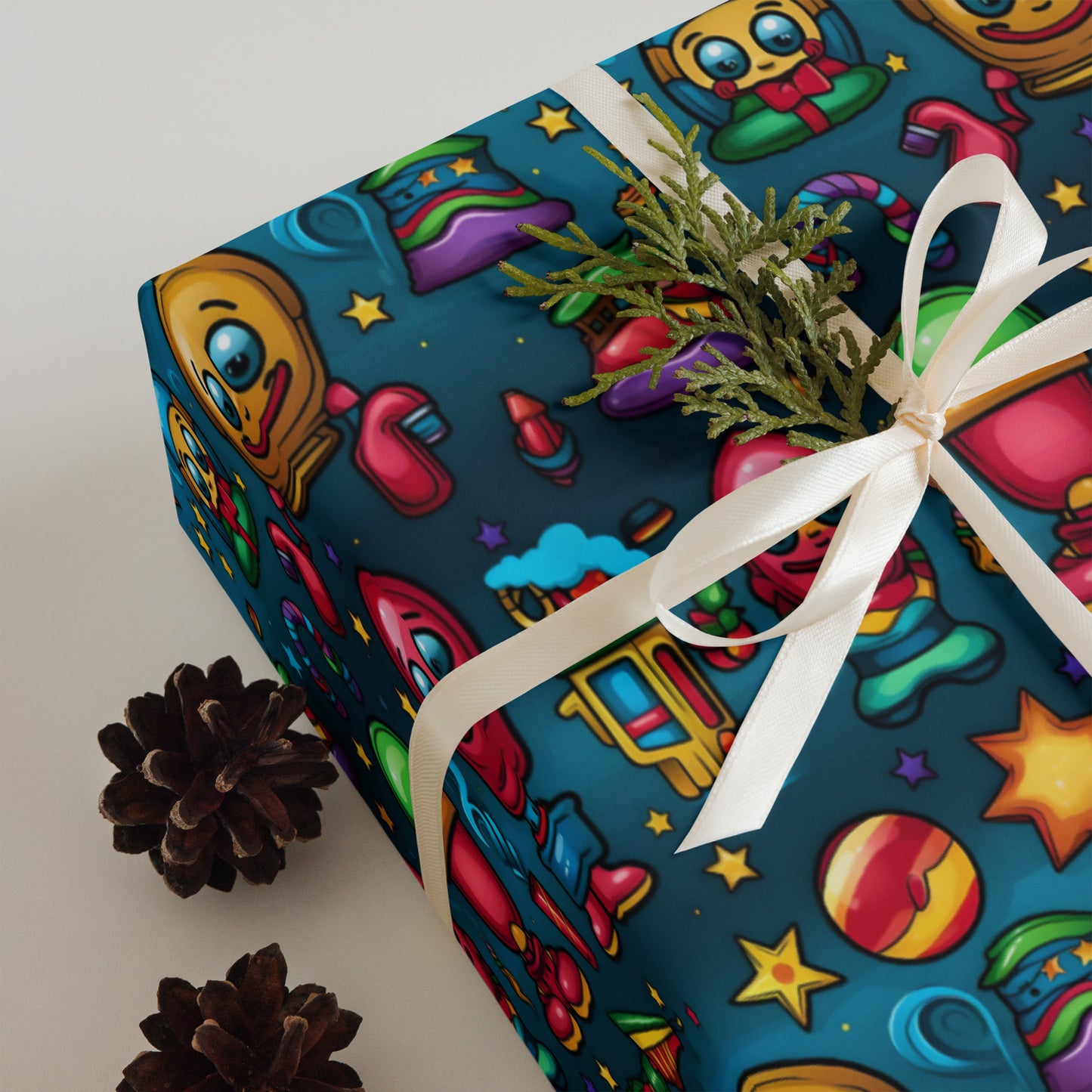 Stocking Stuffers Toys and Treats Wrapping Paper Sheets