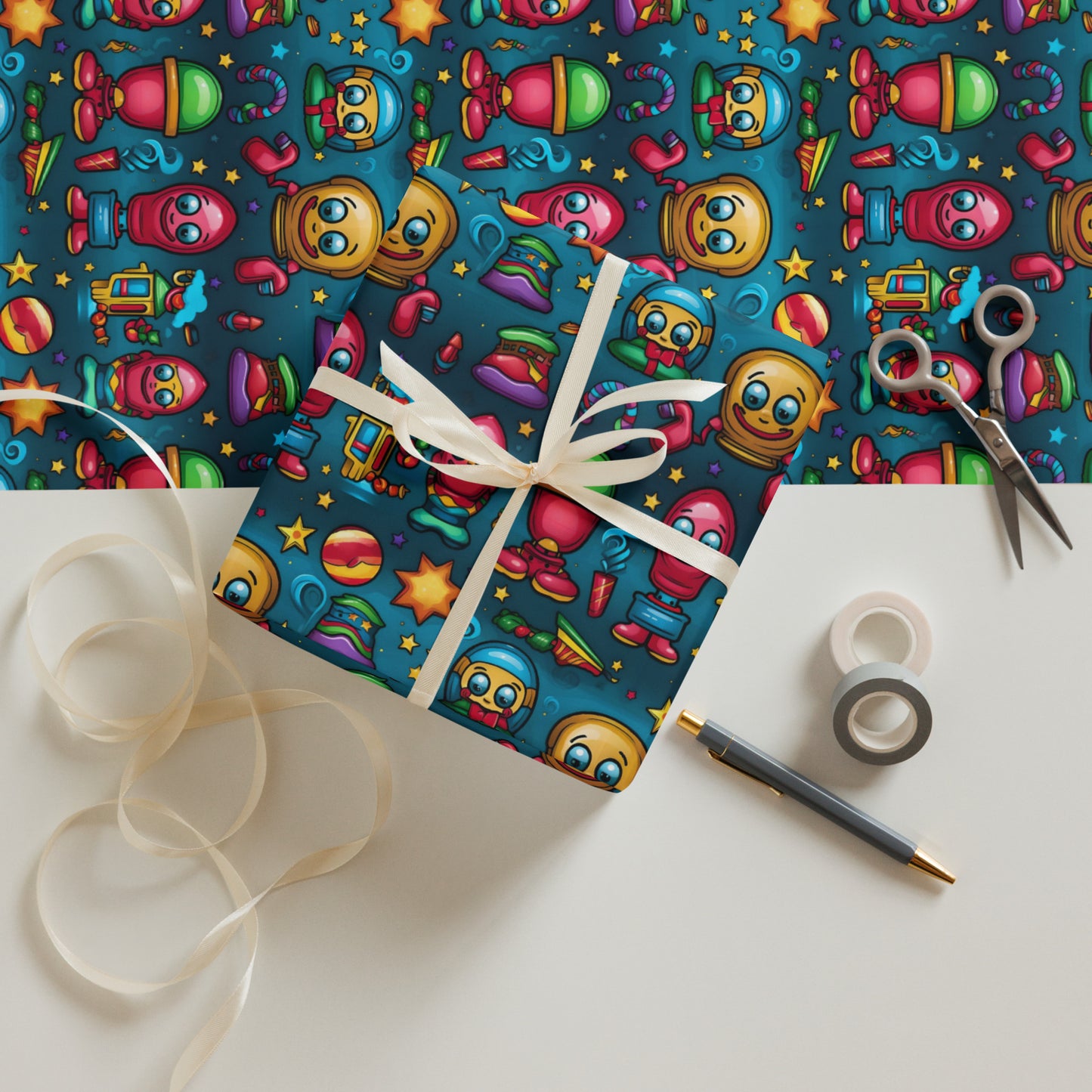 Stocking Stuffers Toys and Treats Wrapping Paper Sheets