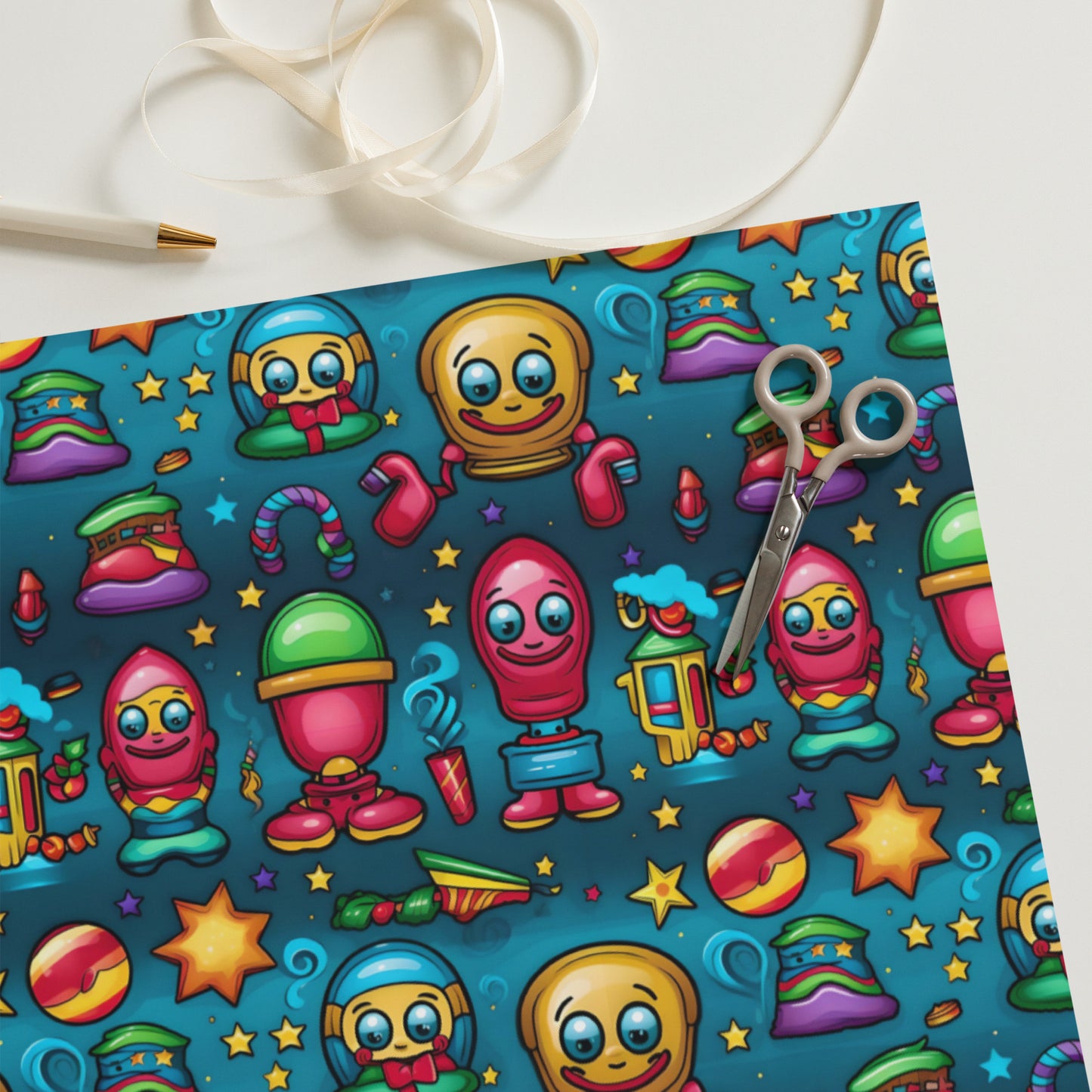 Stocking Stuffers Toys and Treats Wrapping Paper Sheets