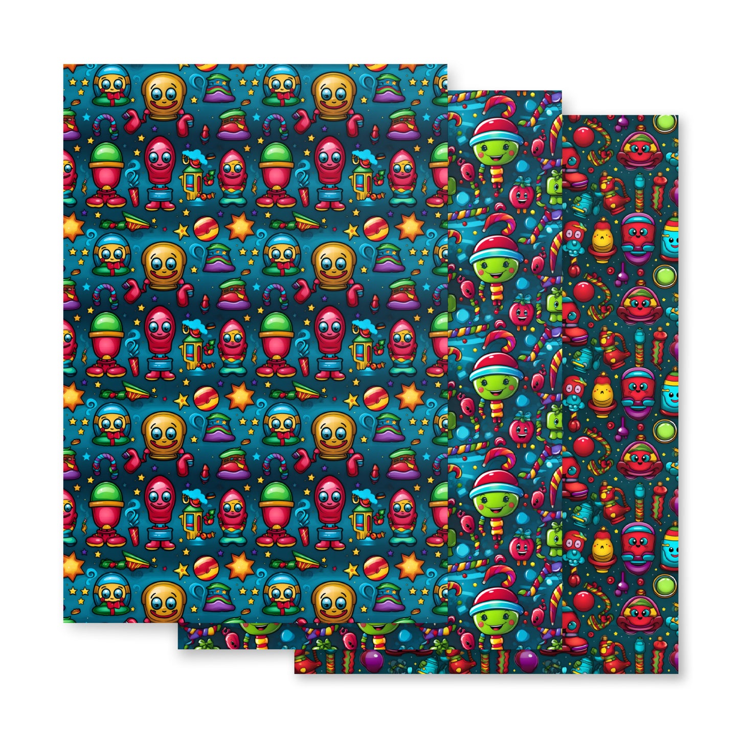 Stocking Stuffers Toys and Treats Wrapping Paper Sheets