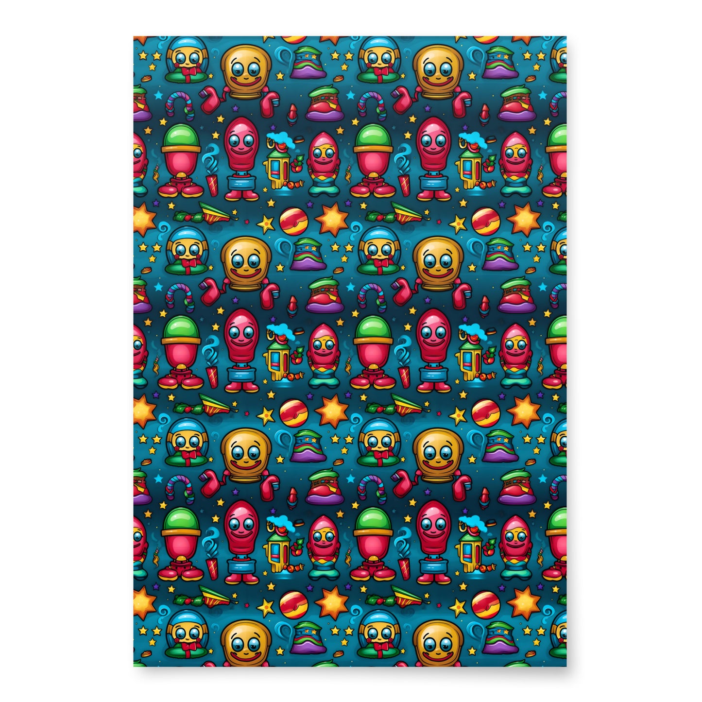 Stocking Stuffers Toys and Treats Wrapping Paper Sheets