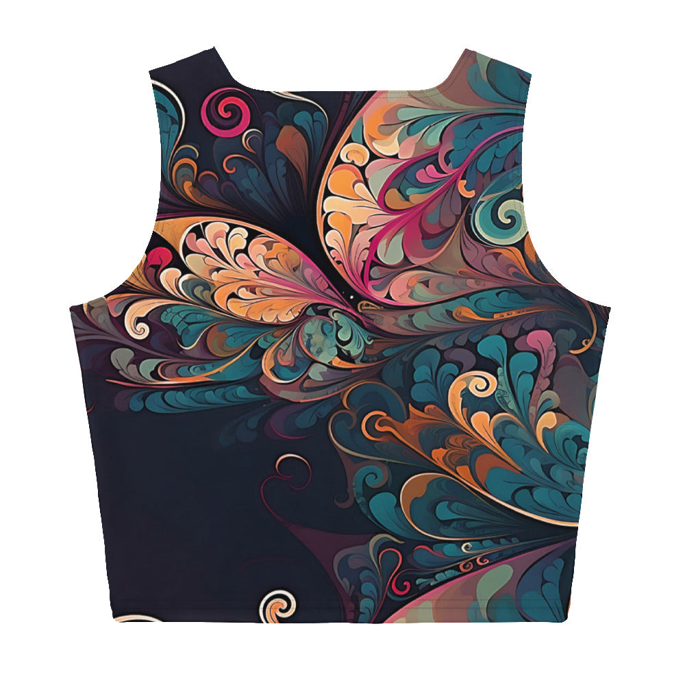 Colorful Butterfly Swirl Women's Crop Top