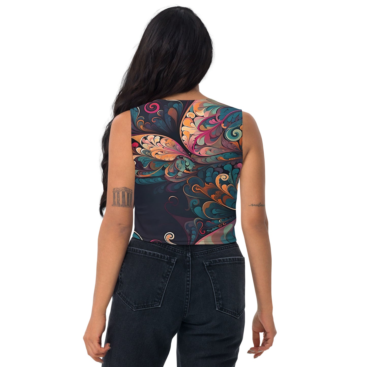 Colorful Butterfly Swirl Women's Crop Top