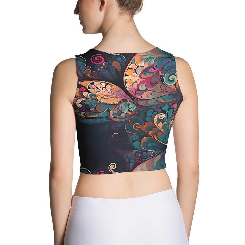 Colorful Butterfly Swirl Women's Crop Top