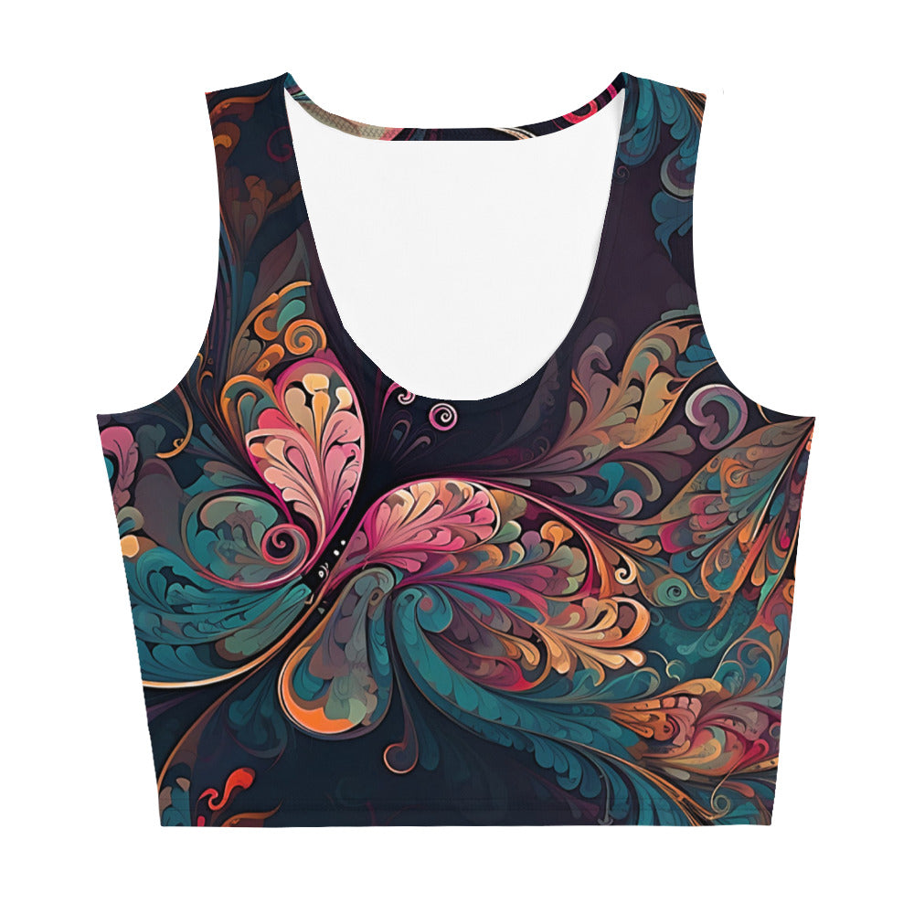 Colorful Butterfly Swirl Women's Crop Top