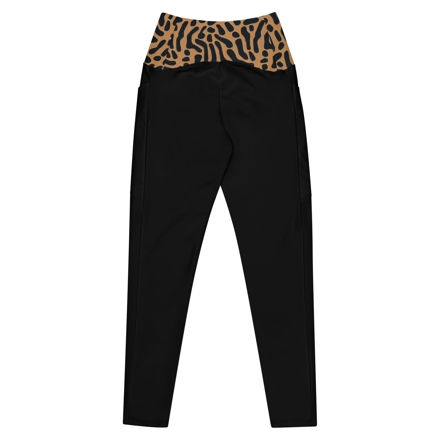 Tiger Print Crossover Leggings with Pockets
