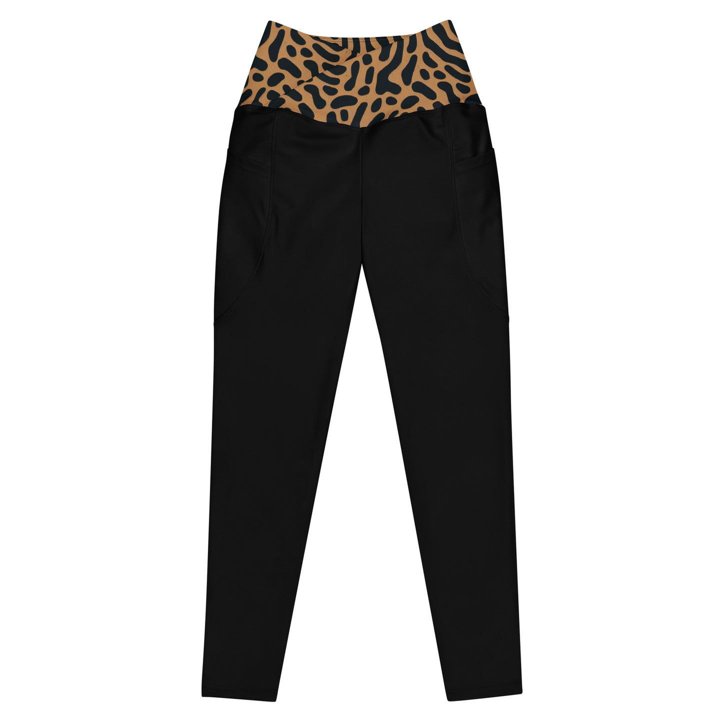 Tiger Print Crossover Leggings with Pockets