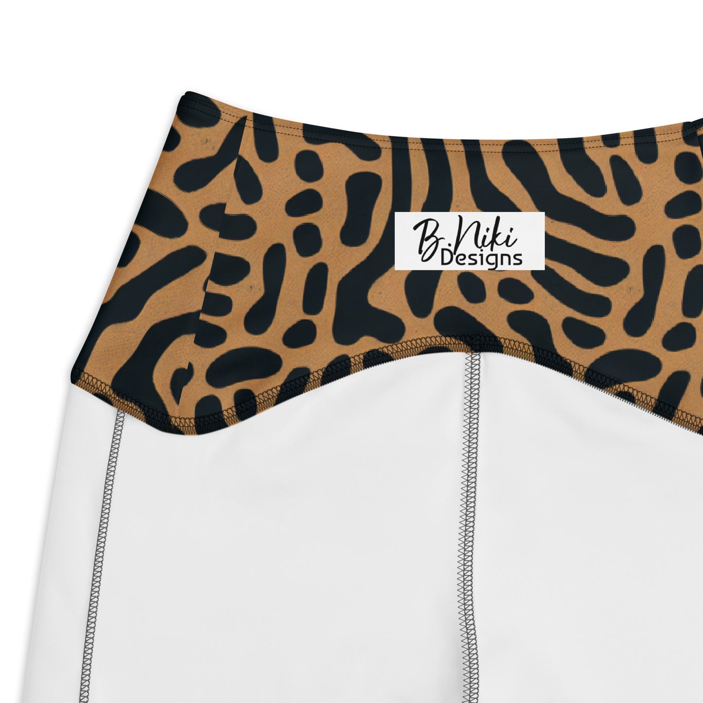 Tiger Print Crossover Leggings with Pockets