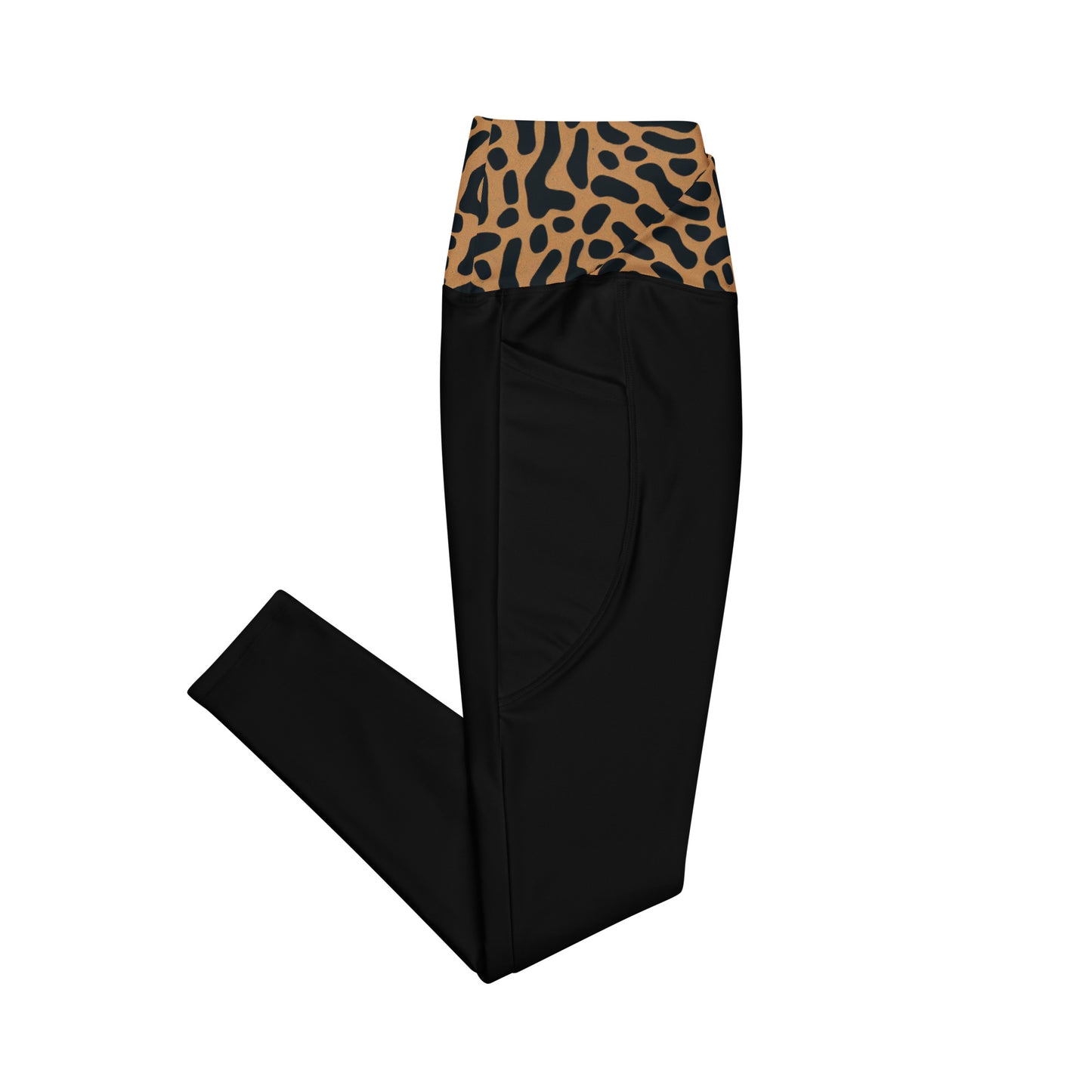 Tiger Print Crossover Leggings with Pockets