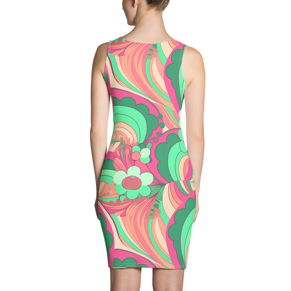 60's Retro Swirl and Daisy Dress