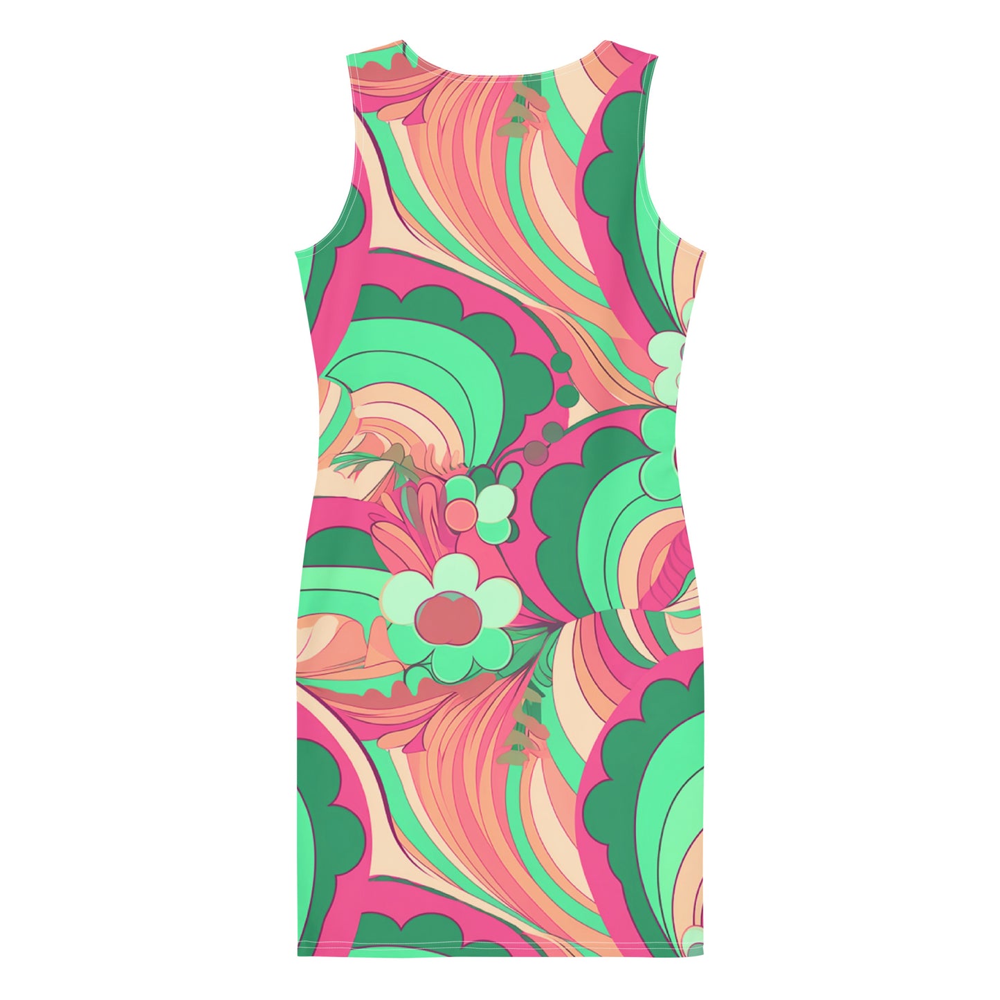 60's Retro Swirl and Daisy Dress