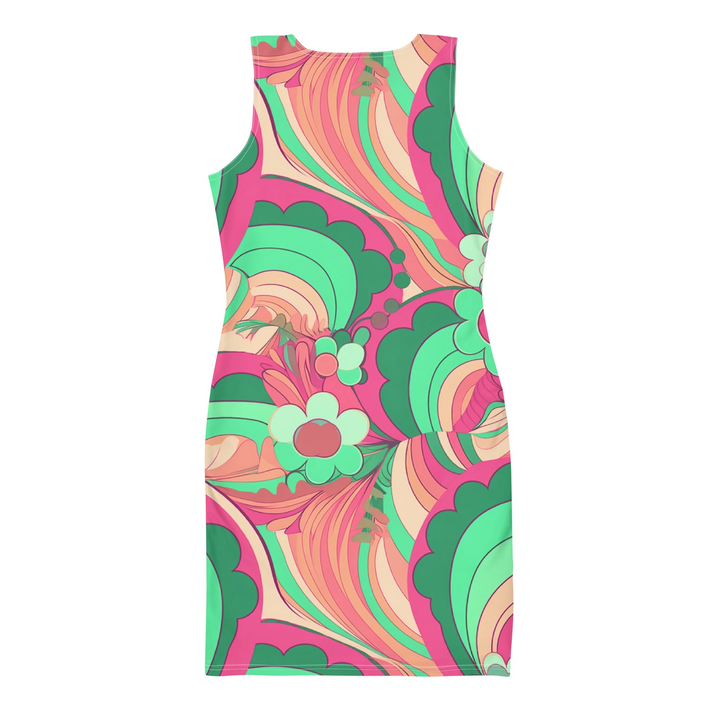 60's Retro Swirl and Daisy Dress