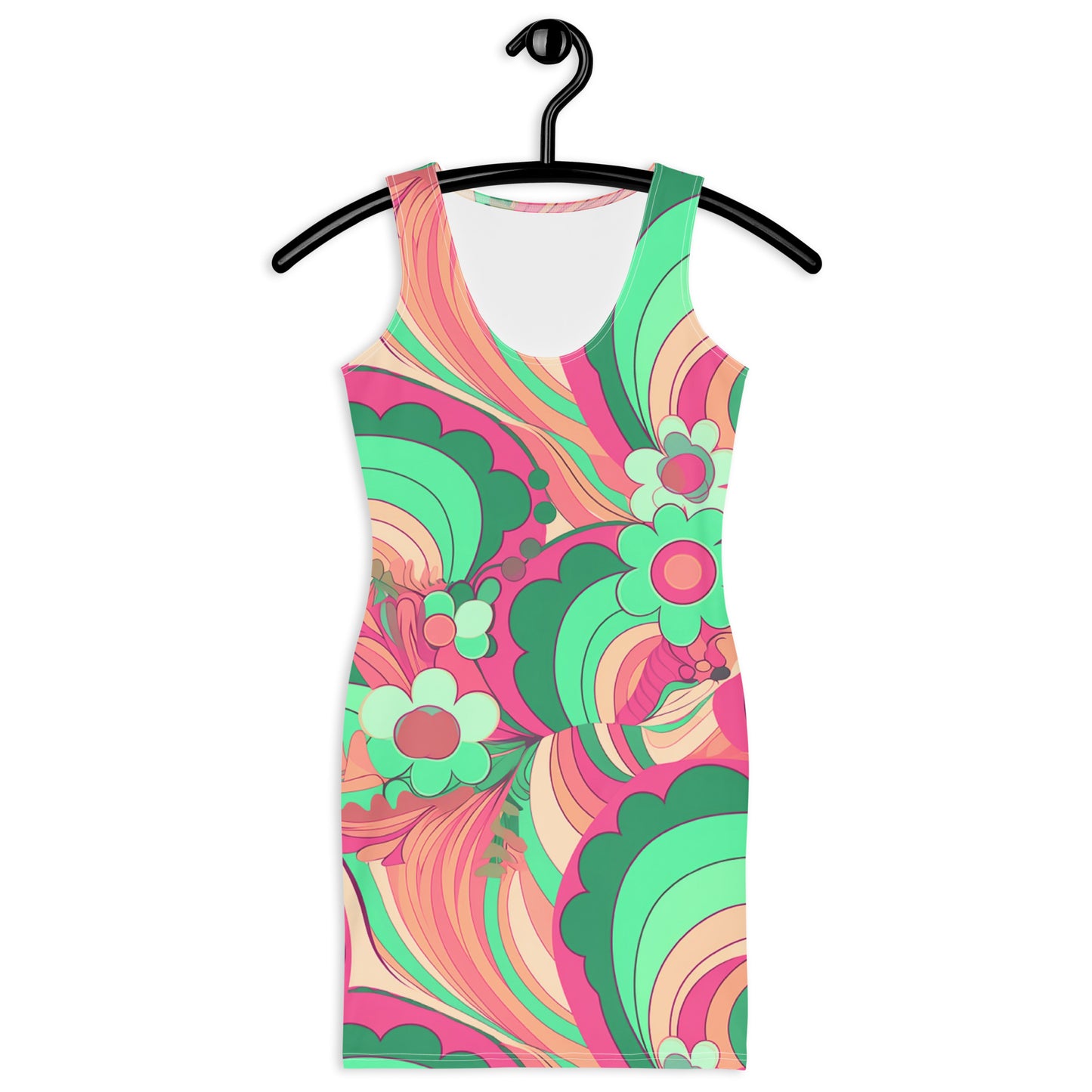 60's Retro Swirl and Daisy Dress