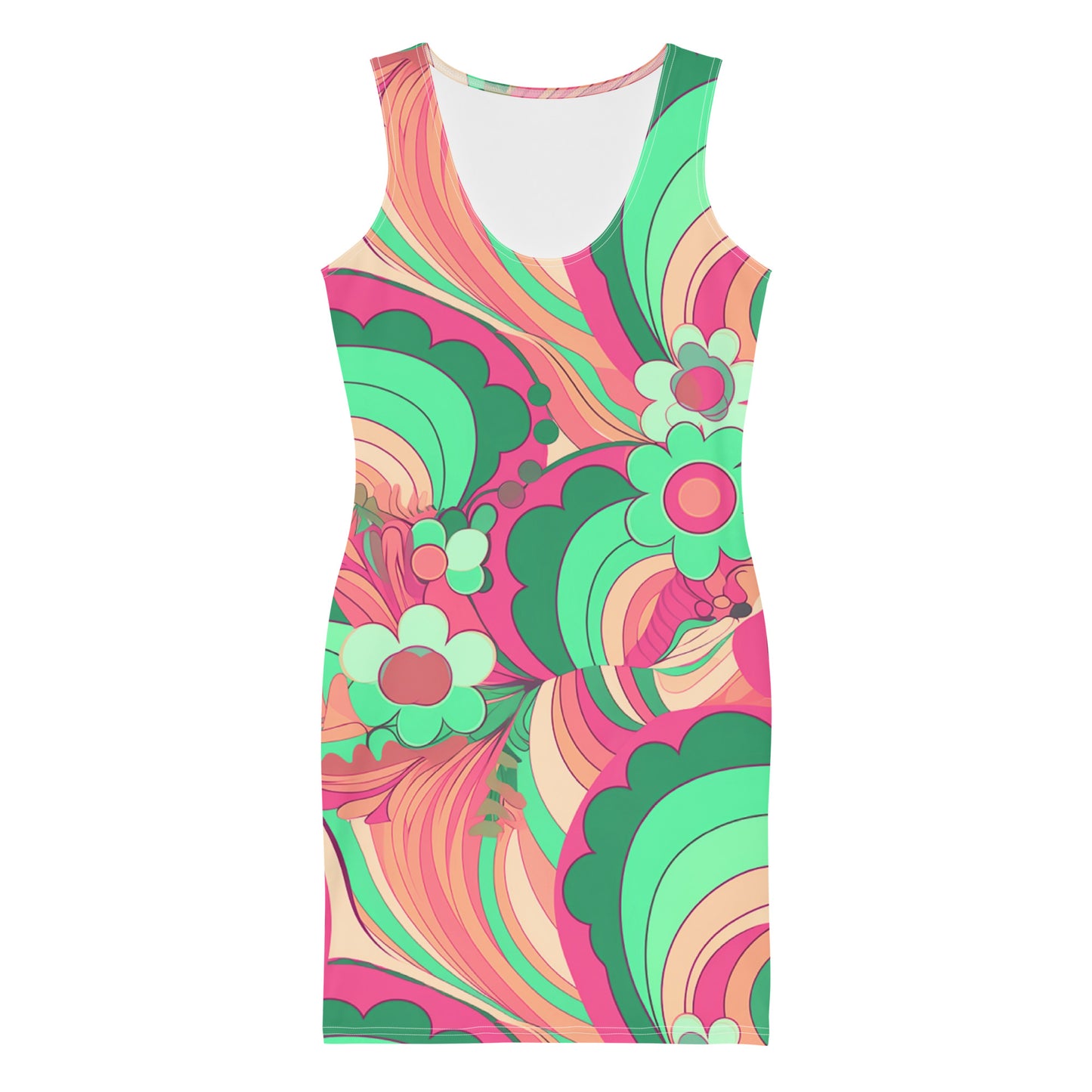 60's Retro Swirl and Daisy Dress