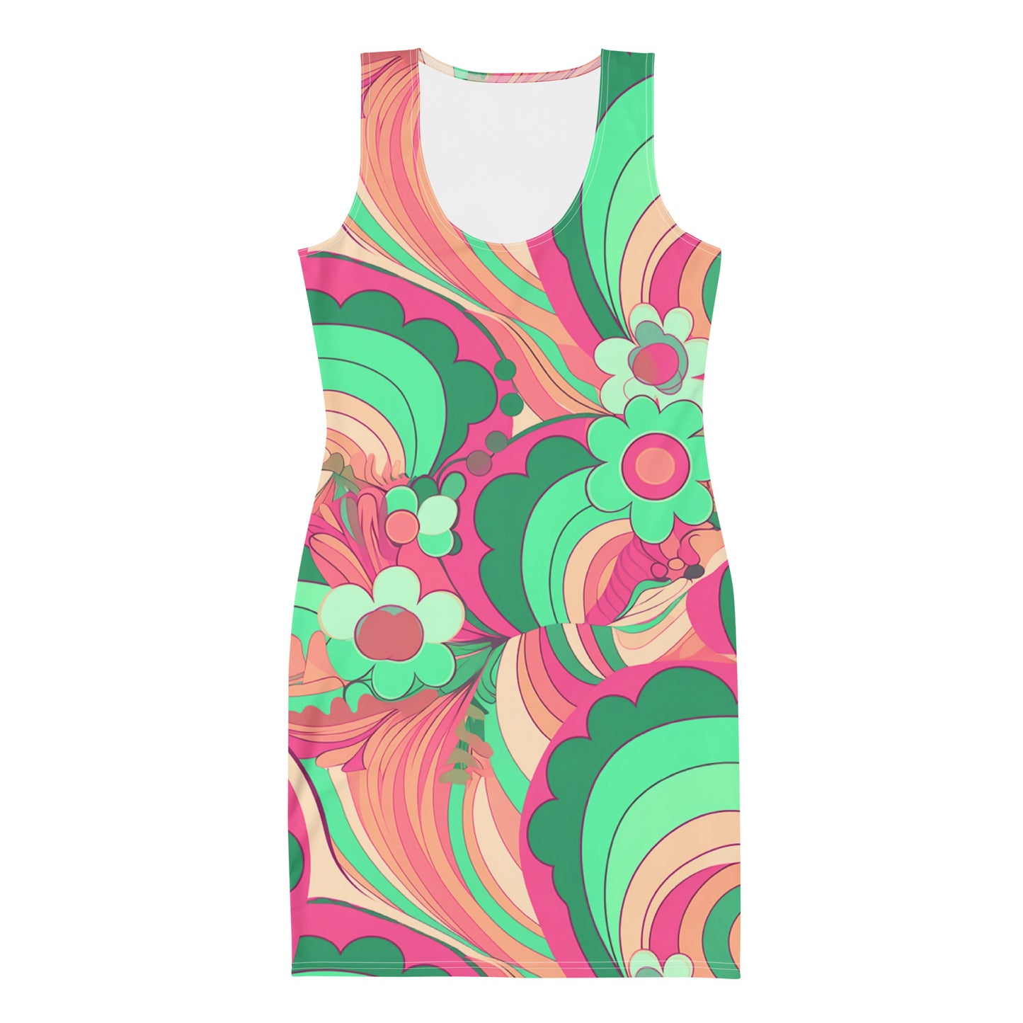 60's Retro Swirl and Daisy Dress