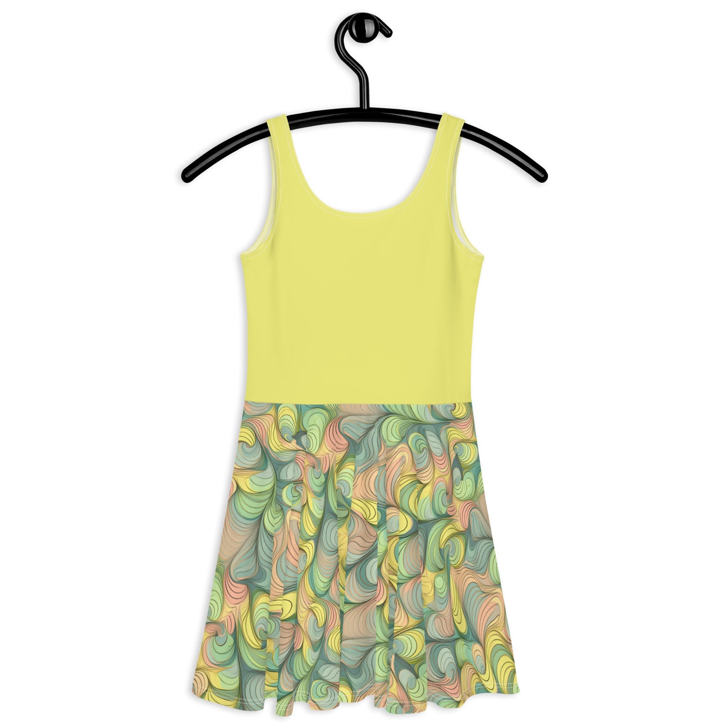Yellow Swirls Skater Dress