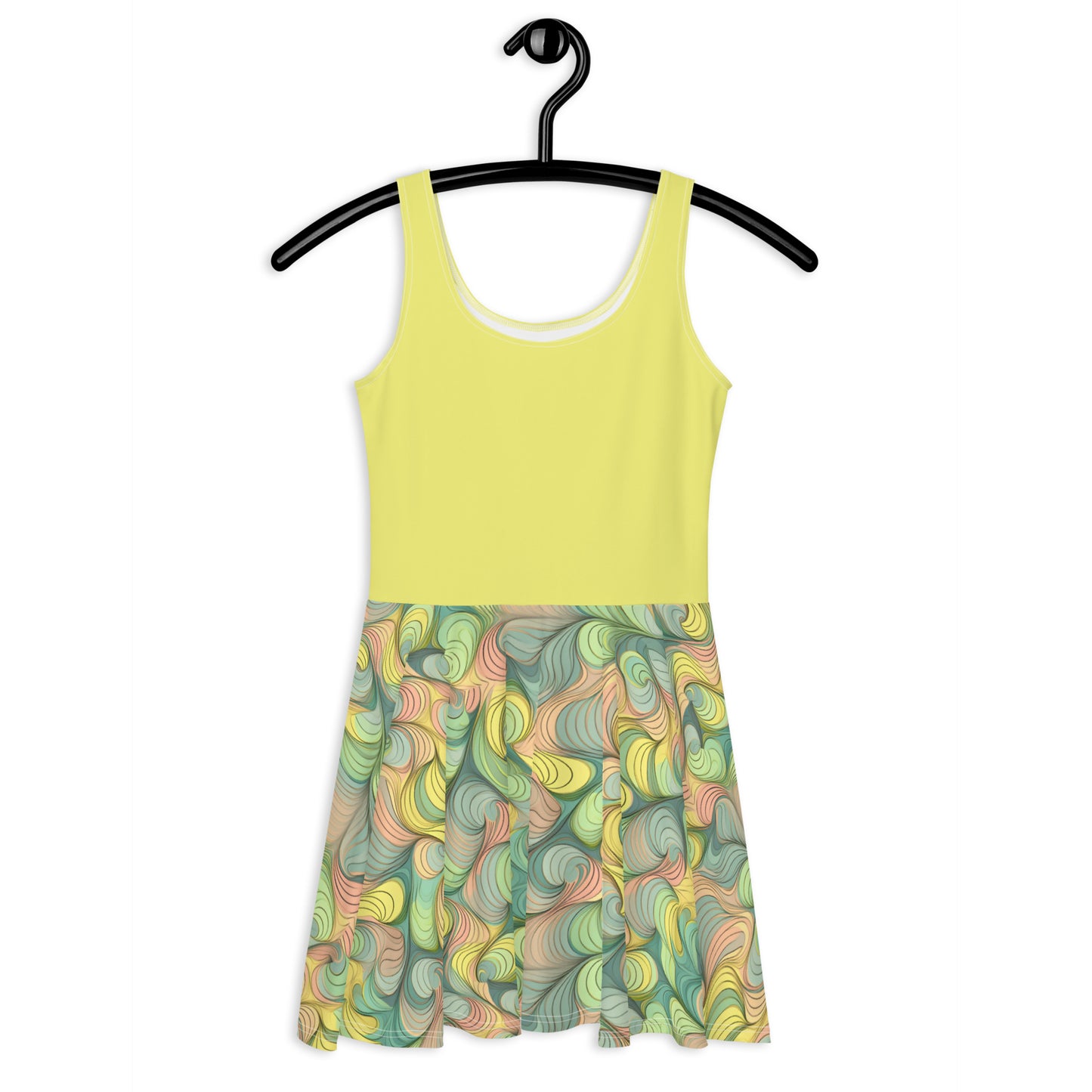 Yellow Swirls Skater Dress