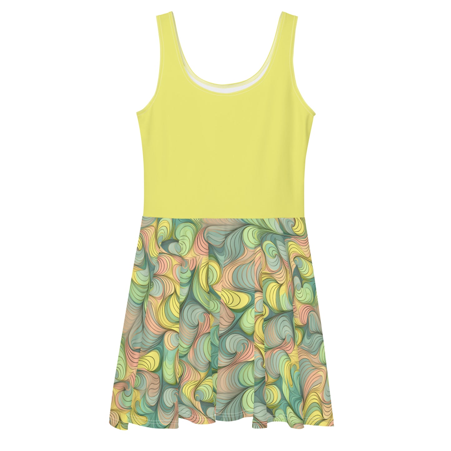 Yellow Swirls Skater Dress