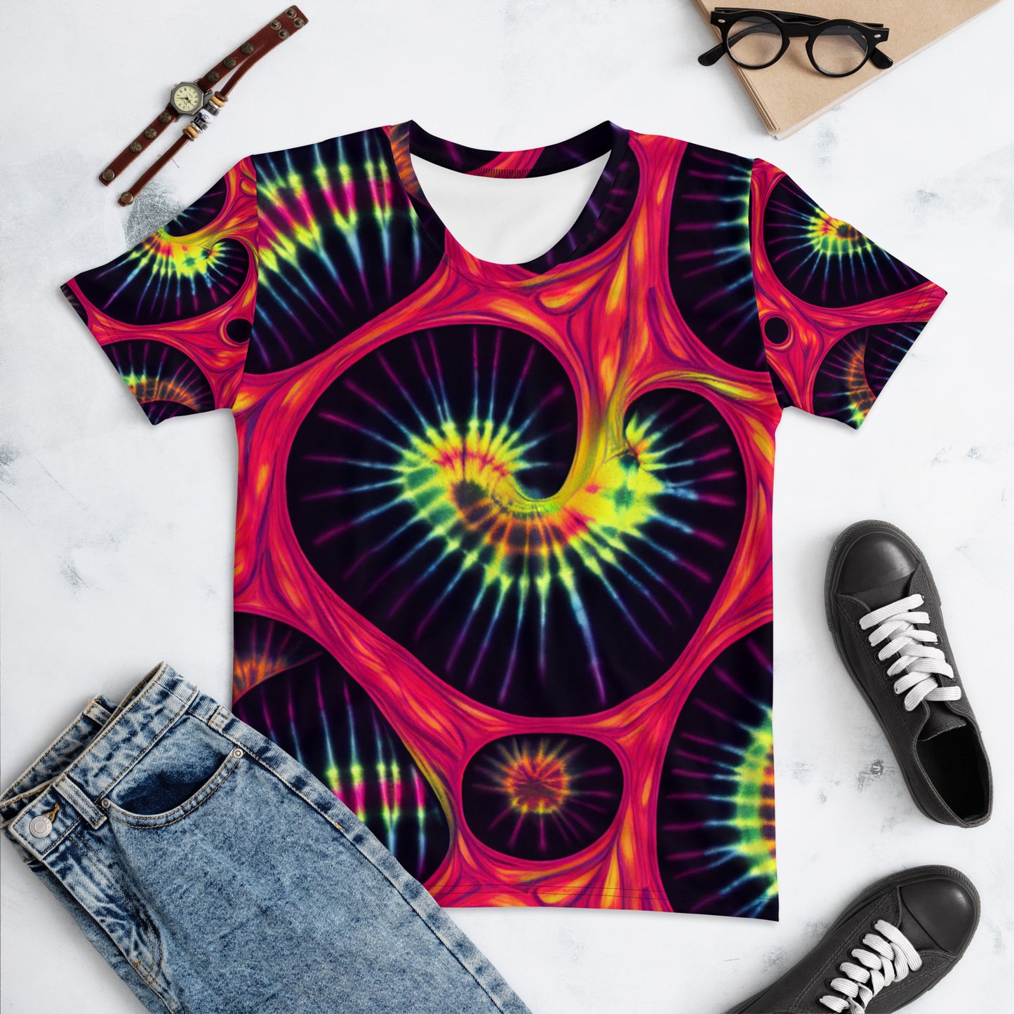 AI Tie Dye T-Shirt for Women - B.Niki Designs