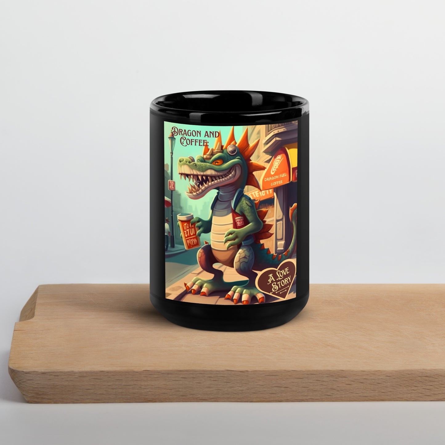 Dragon and Coffee: A Love Story Coffee Mug - B.Niki Designs
