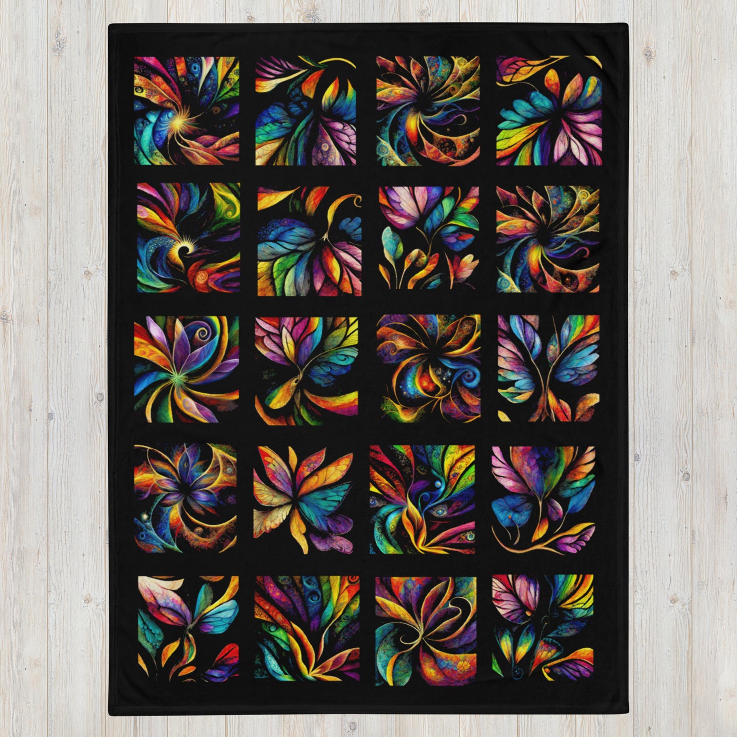 Stained Glass Style Throw Blanket