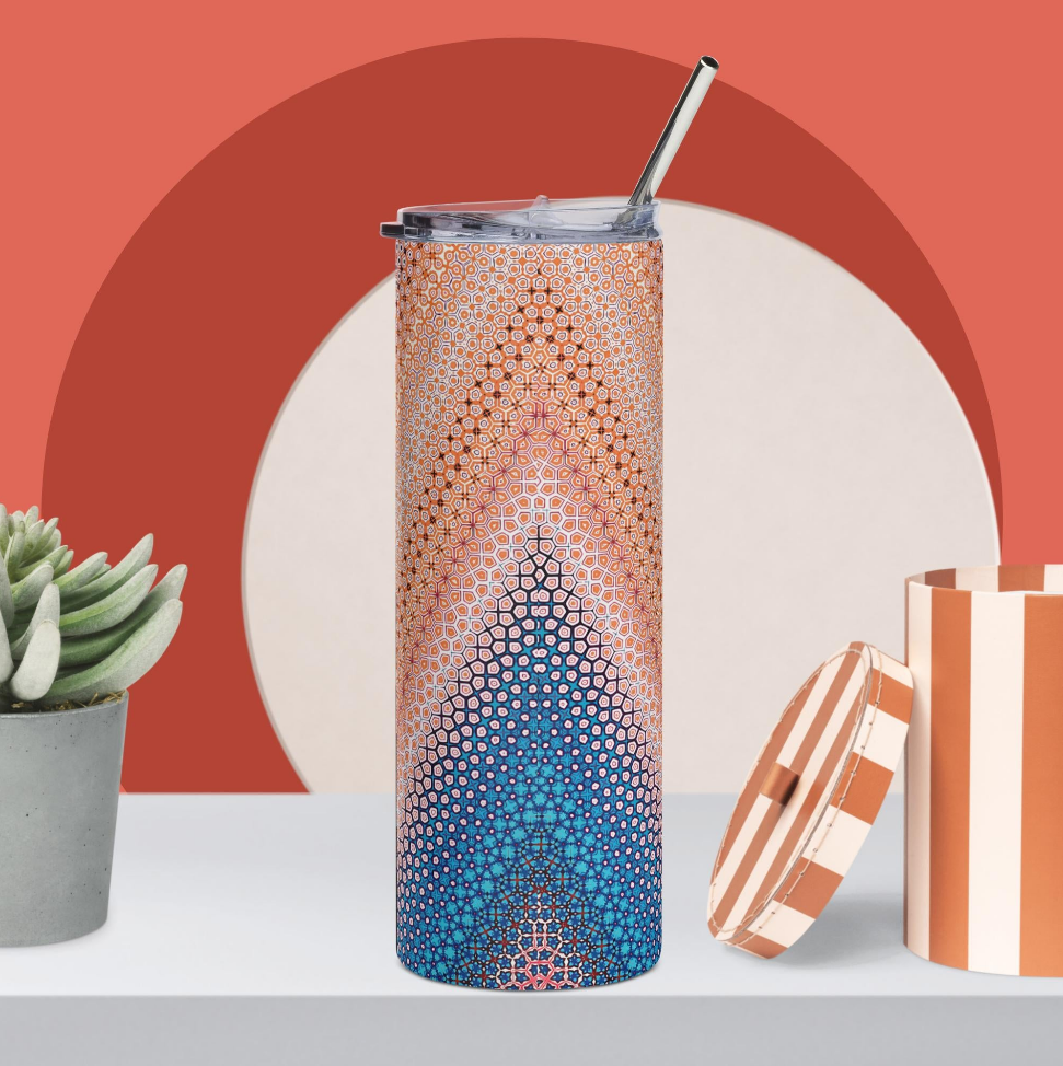 Colorful Pattern Tumbler - Blue & Orange