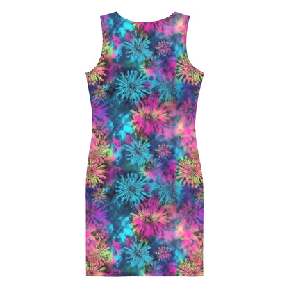 Floral Print Tie Dye Dress