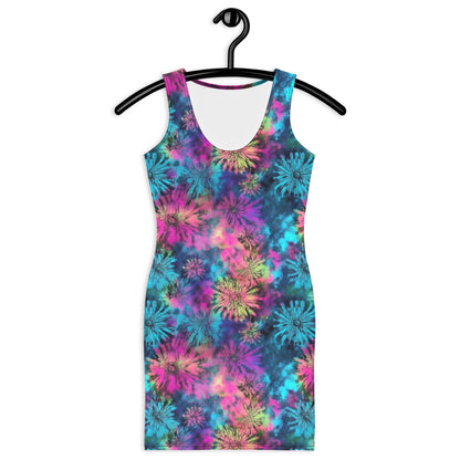Floral Print Tie Dye Dress