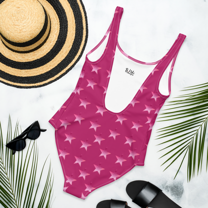 Pink Falling Stars One-Piece Swimsuit