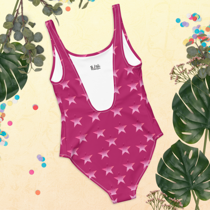 Pink Falling Stars One-Piece Swimsuit