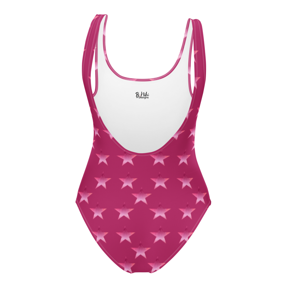 Pink Falling Stars One-Piece Swimsuit