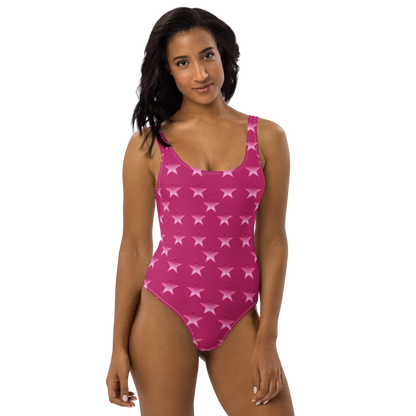 Pink Falling Stars One-Piece Swimsuit