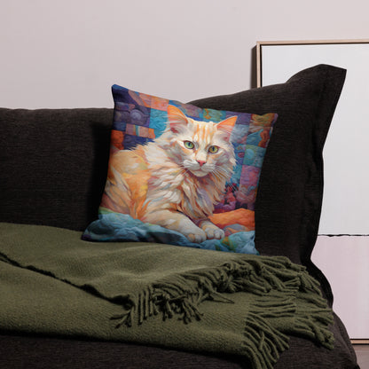 Priscilla - Cat on a Quilt Pillow