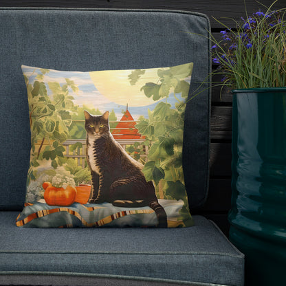 Vincent - Striped Tabby in the Garden Pillow