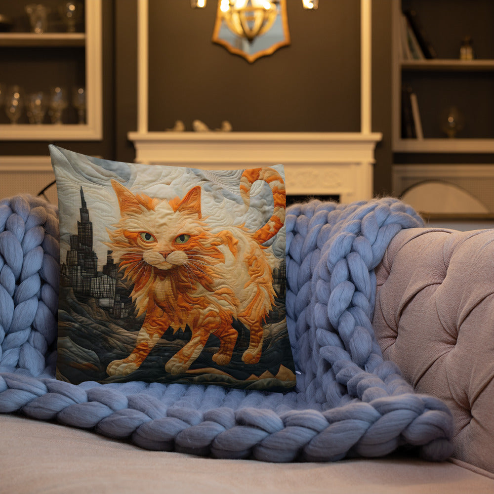 Oliver, The Urban Curmudgeon Orange Cat Premium Pillow