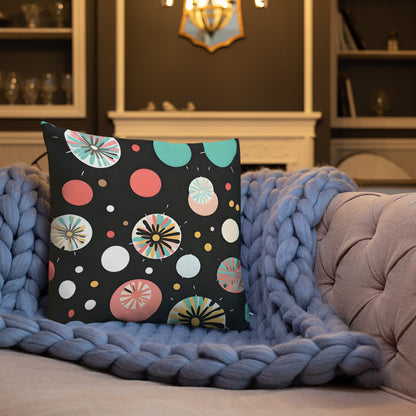 Colorful Dots V2 Black Background Premium Pillow