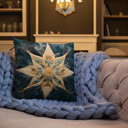 Gold and Blue Star Premium Pillow