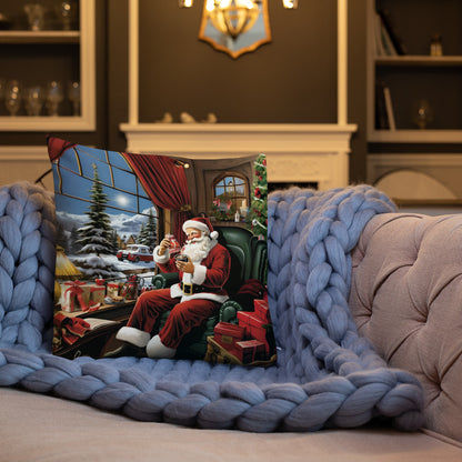 Santa has a Snack Premium Pillow