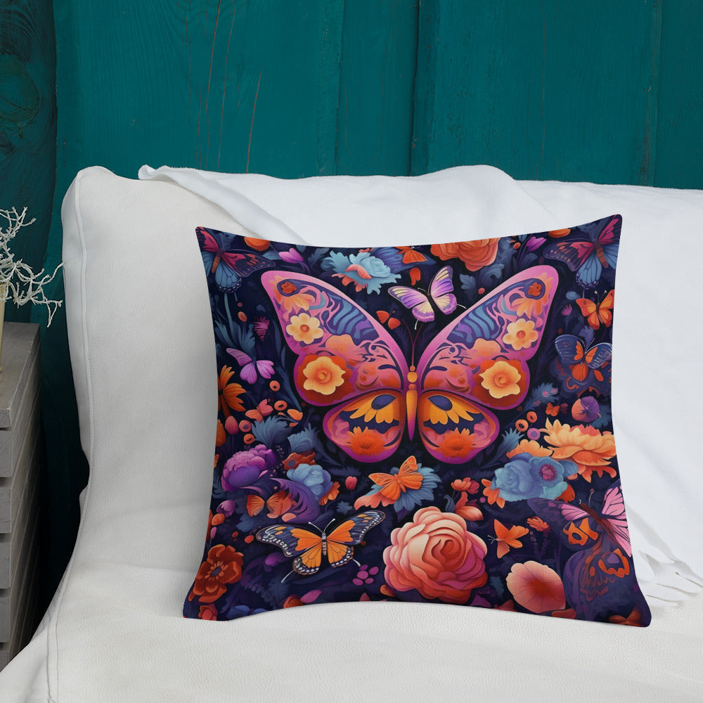 Floral Butterfly Premium Pillow