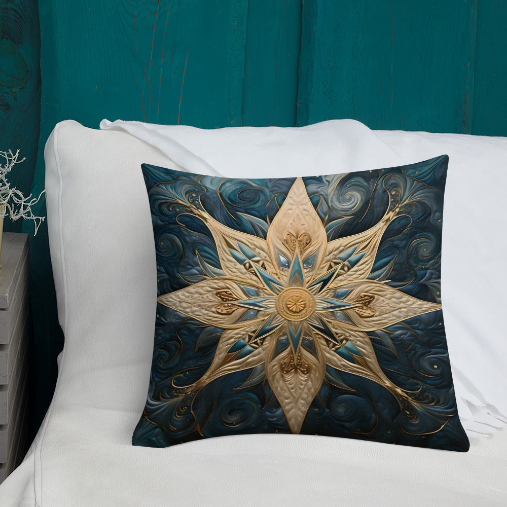 Gold and Blue Star Premium Pillow