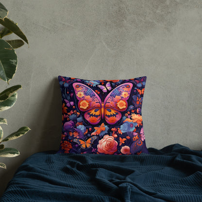 Floral Butterfly Premium Pillow