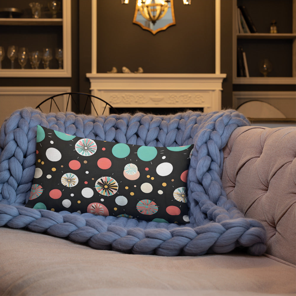 Colorful Dots V2 Black Background Premium Pillow